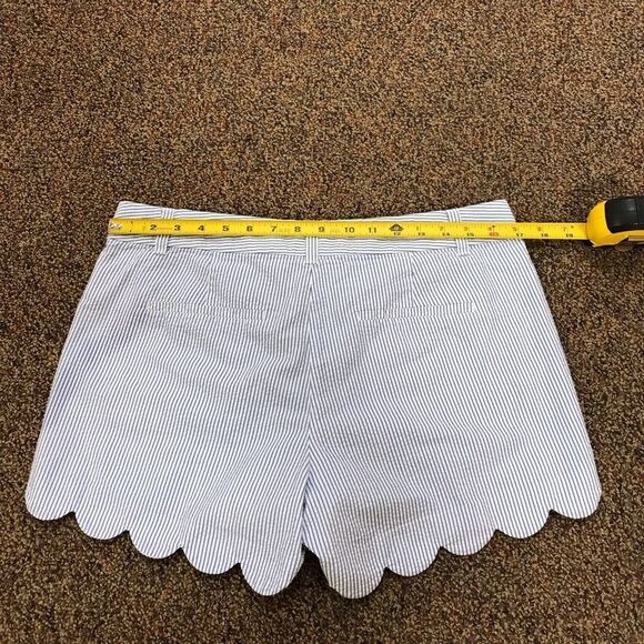 J.CREW Striped Blue and White Scalloped Hem Shorts - Picture 6 of 6